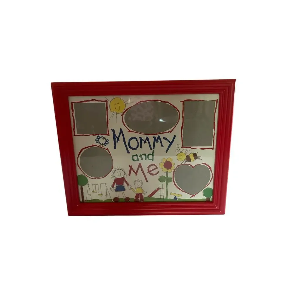 New‎ Mommy and Me Collage Wood Picture Red Frame
